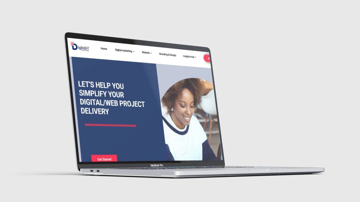A laptop showing our website